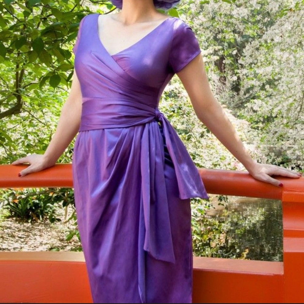 Pinup Couture Purple Midi Dress